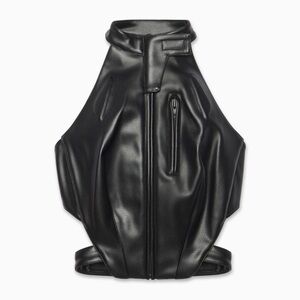 Khy faux leather open back top- SMALL *NWT*